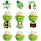 Ercadio 24 Pack Happy St Patrick's Day Gno-me Cupcake Toppers St Patrick's Day Cupcake Picks Green Gno-me Cake Toppers for Irish