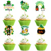 Ercadio 24 Pack Happy St Patrick's Day Gno-me Cupcake Toppers St Patrick's Day Cupcake Picks Green Gno-me Cake Toppers for Irish