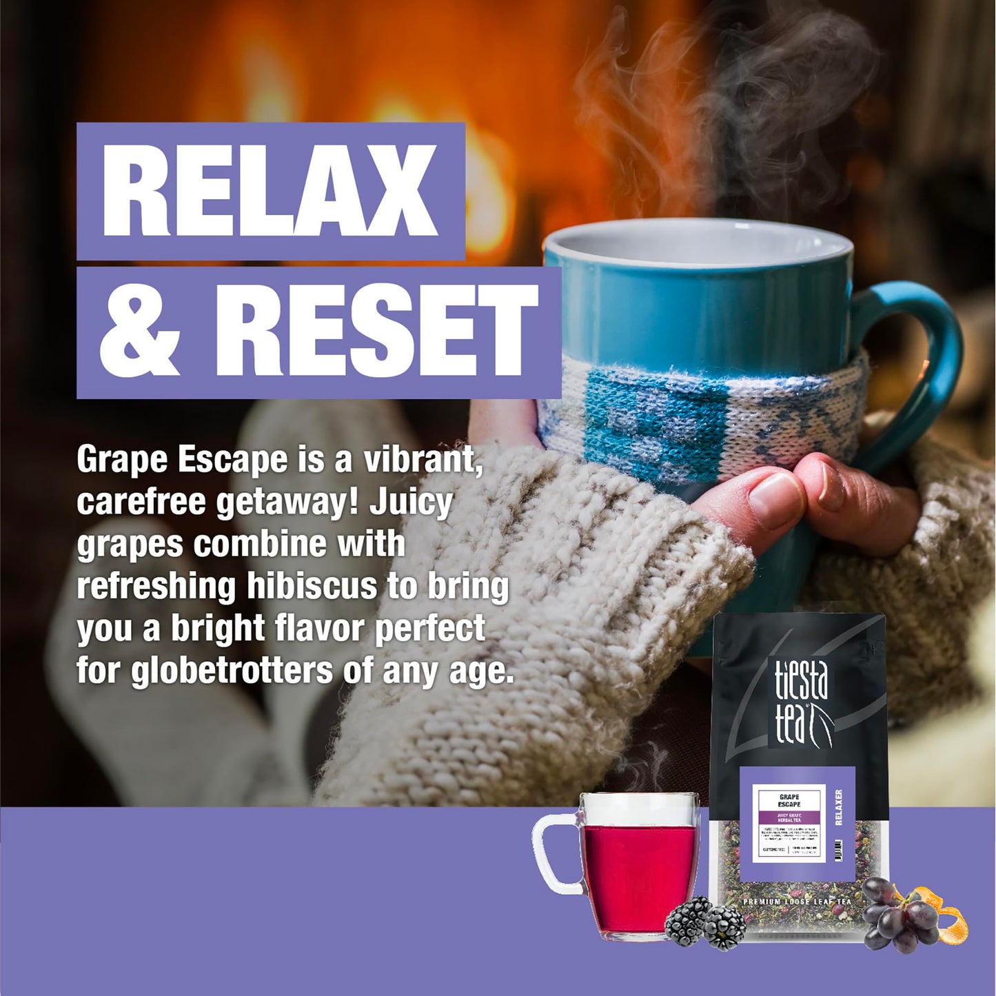 Tiesta Tea G  Escape Herbal Tea - Non-Caffeinated, Loose Leaf, 16 oz Bulk Pouch - Makes Up to 200 Cups