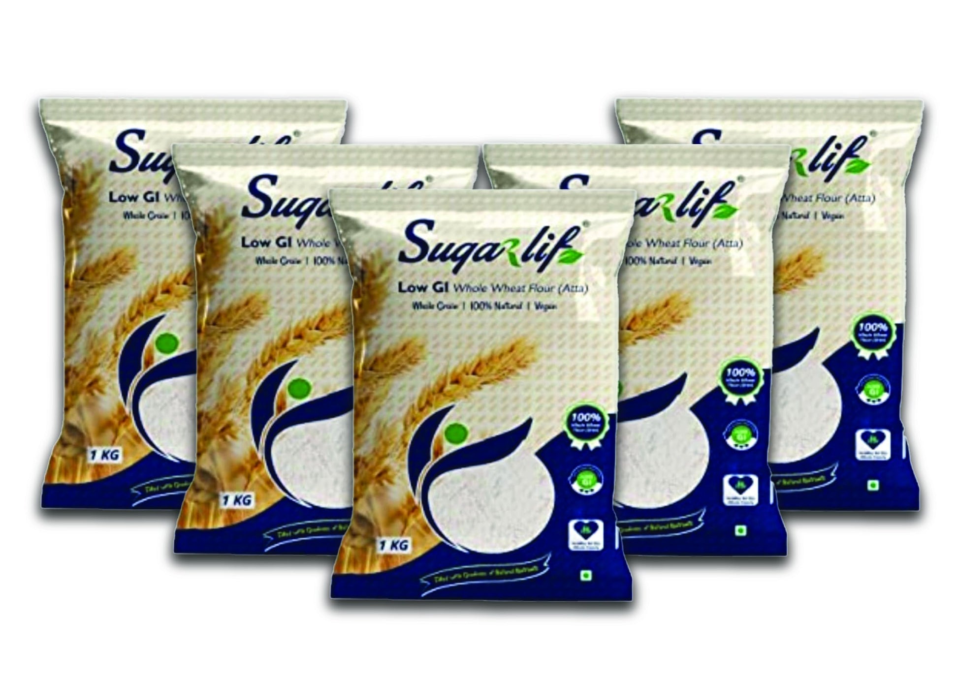Sugarlif Low Gi Whole Wheat Atta (Flour)/ Orignal Product Of Dr. C K Nandagopalan/Low Glycemic Index/Same Taste/Same Flavour - 1Kg X 5 Packet