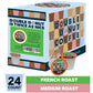 Double Donut Decaf Coffee Pods, Decaf French Roast, Single Serve Coffee For Keurig K Cups Machines, Decaf Dark Roast Coffee, 24