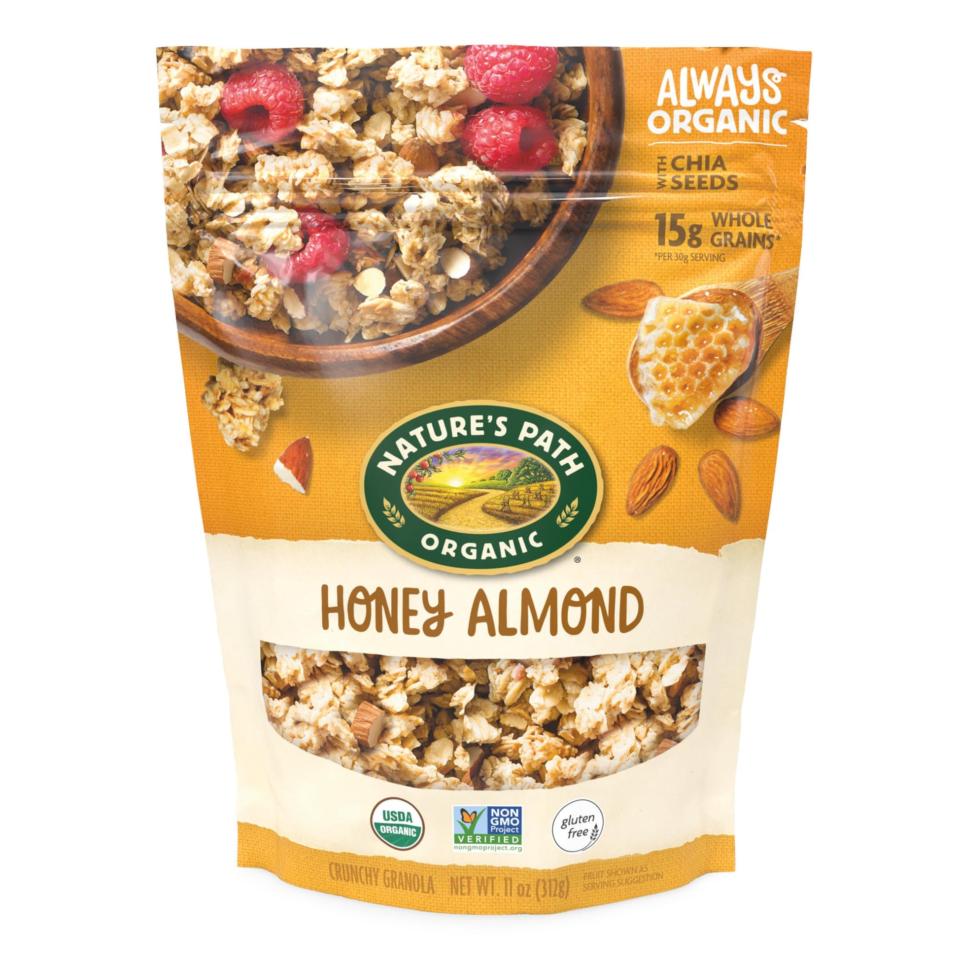 Nature'S Path Organic Honey Almond Granola, 11 Oz (Pack Of 8), Gluten Free, Non-Gmo