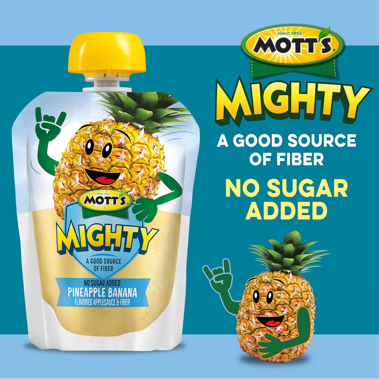 Motts Mighty Applesauce Variety Pack, 3.2 oz Clear Pouches, 48 Count (4 Packs of 12)