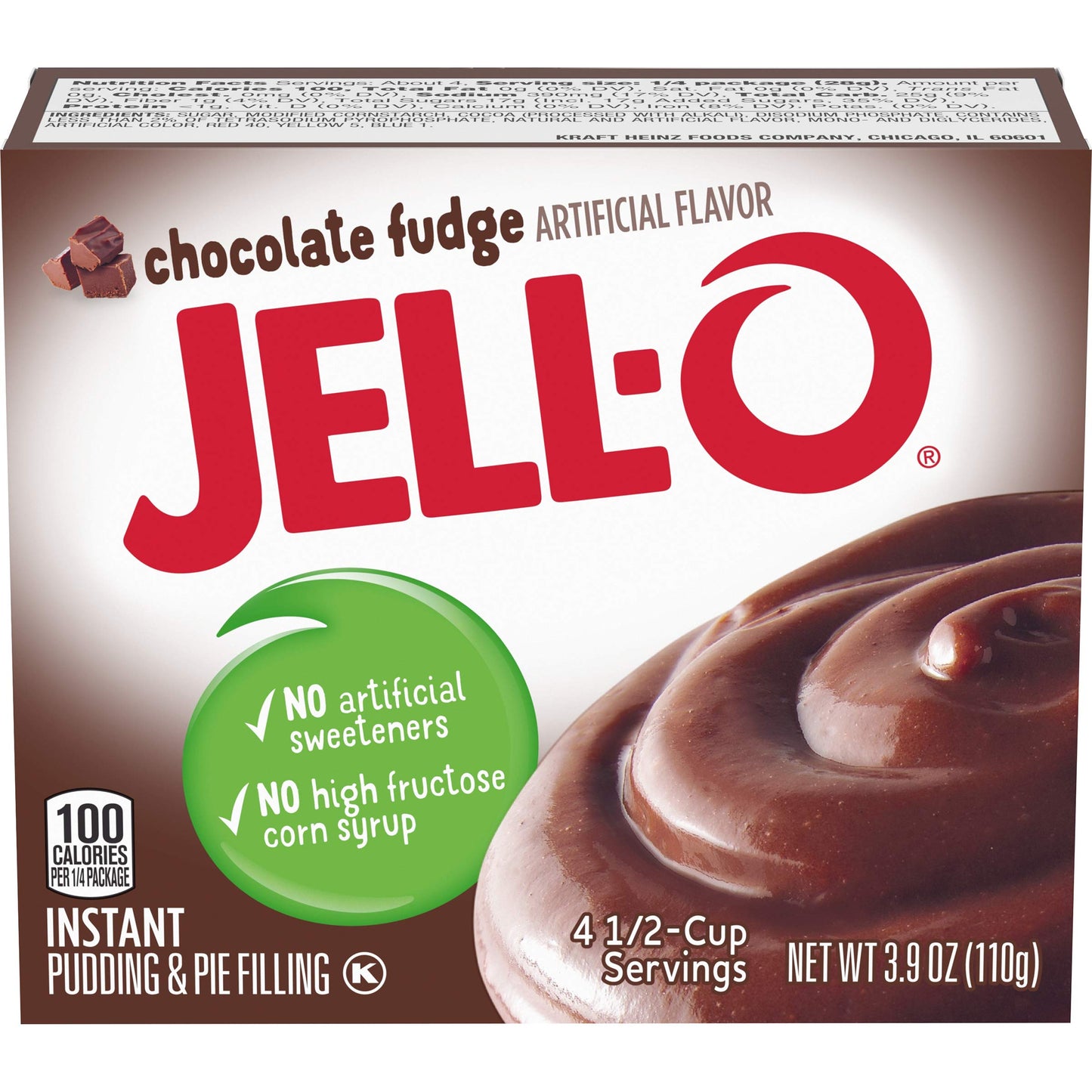 Jell-O Instant Chocolate Fudge Pudding & Pie Filling, 3.9 oz Boxes, Pack of 6