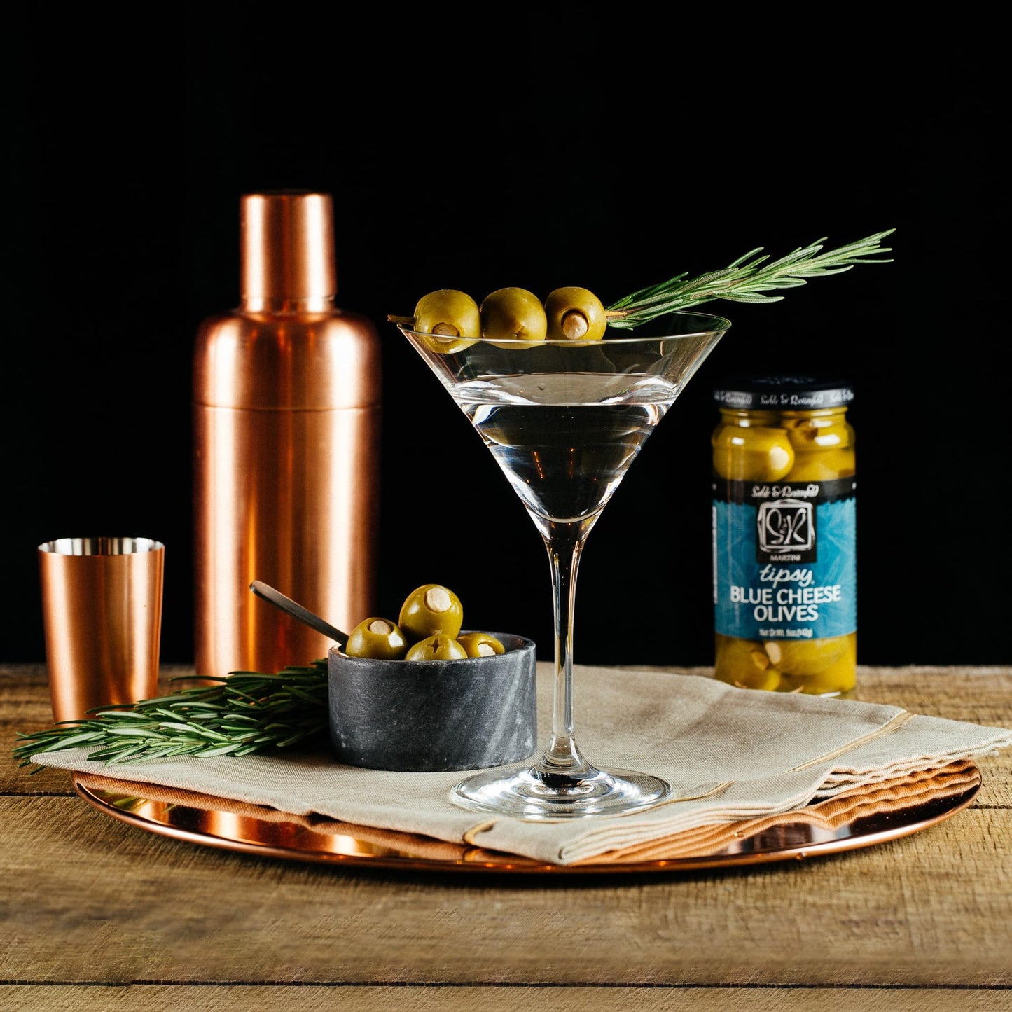 Sable & Rosenfeld Stuffed Green Olives with Blue Cheese, 5 oz (Pack of 2) - Ideal for Cocktails and Bloody Marys