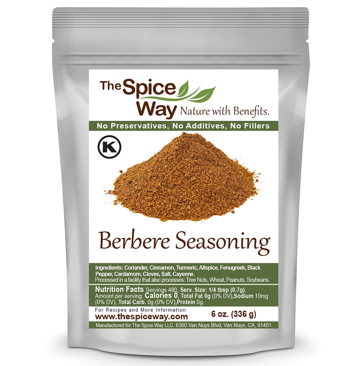 The Spice Way Ethiopian Berbere - Mildly Hot Ethiopian Traditional Spice Blend. No Additives, No Preservatives, No Fillers, Just