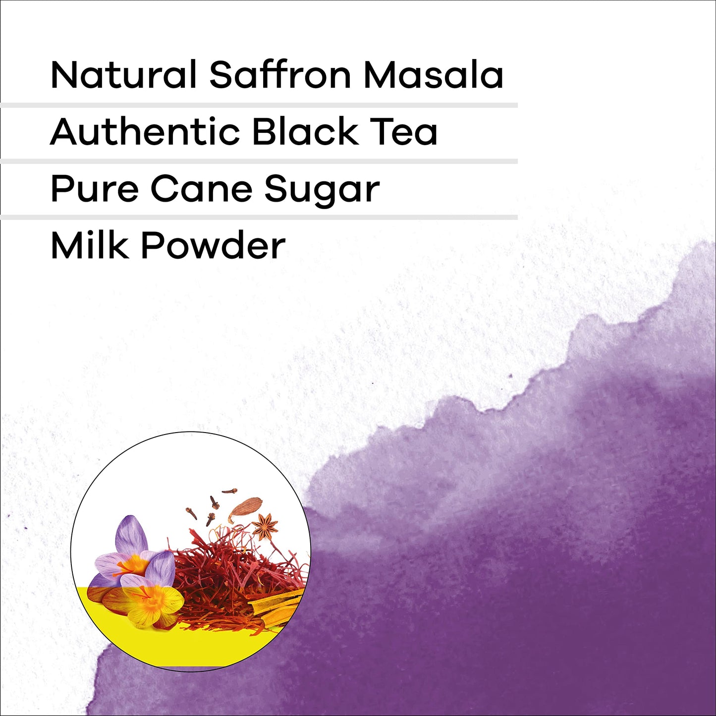 Quiktea Saffron Masala Chai Tea Latte - 10 Count Single Box - Non Gmo All Natural Wellness Comfort Tea (Regular)