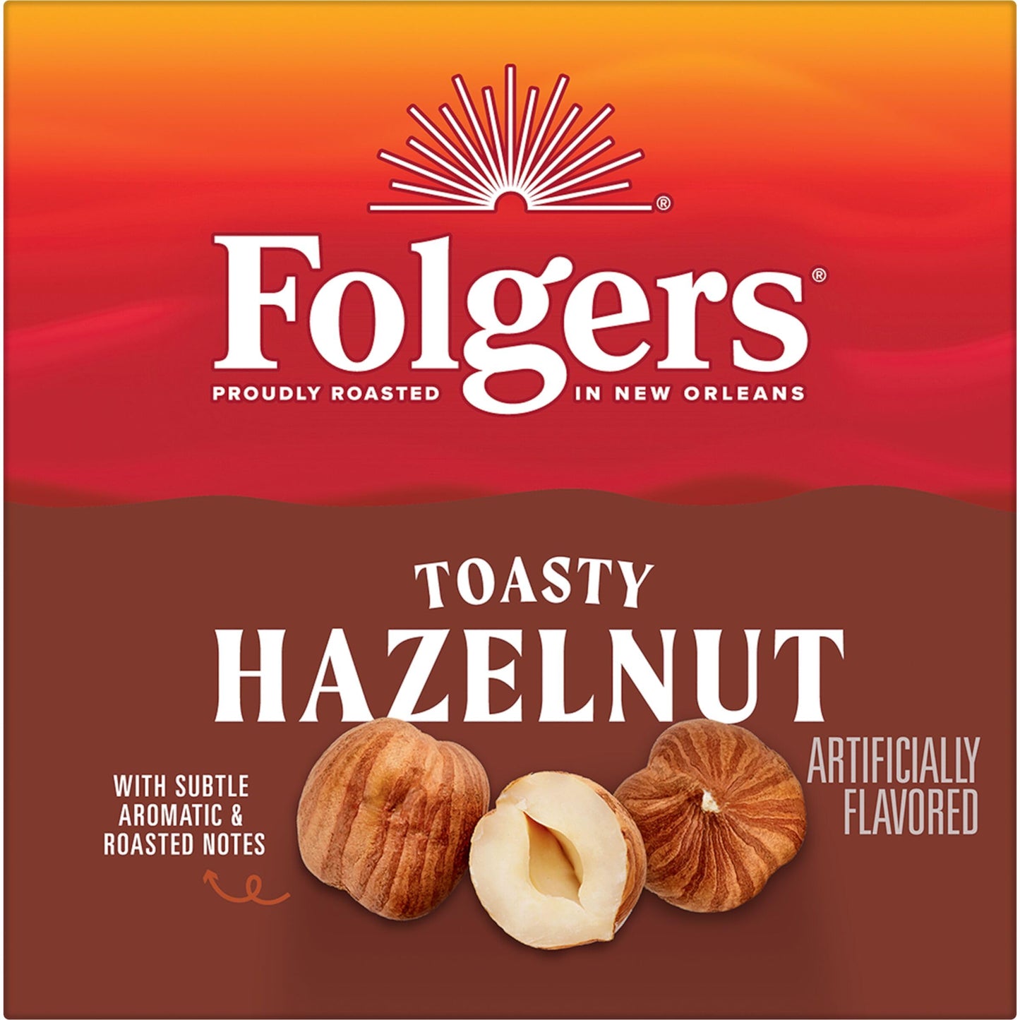 Folgers Toasty Hazelnut Coffee, Keurig K-Cup Pods, 10 Count Box (Pack of 6) - Flavorful Hazelnut Blend for Convenient Brewing
