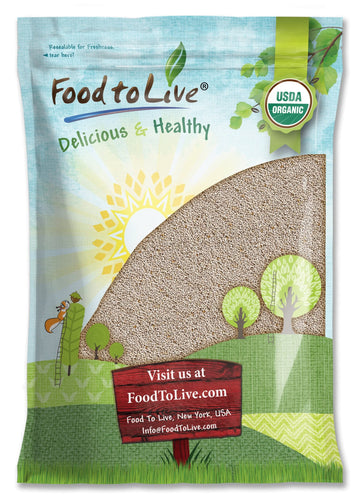 Food to Live Organic White Chia Seeds, 10 Pounds - Whole, Raw, Kosher, Keto, Sirtfood, Vegan, Bulk. Rich in Omega 3, 6, Dietary 