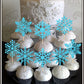 ZHUOWEISM Snowflake Cupcake Toppers, 36 PCS, Silver, Bamboo, Winter Theme Cake Decorations for Kids Birthday and Baby Shower