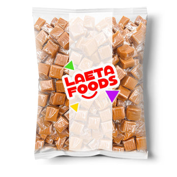 Kraft Caramel Cubes Candy - 2 Pound Bag, Individually Wrapped Classic Chews, Approx. 130 Count - LAETAFOOD