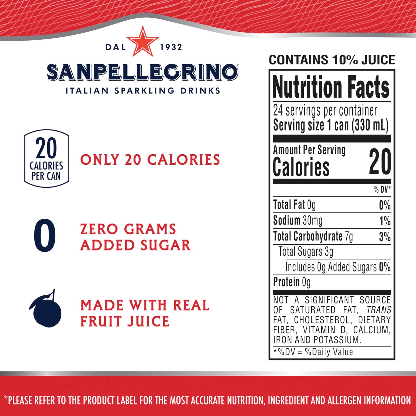 Sanpellegrino Zero Grams Added Sugar Pomegranate & Orange Italian Sparkling Drink, 24 Pack Of 11.15 Fl Oz Cans, Sanpellegrino It