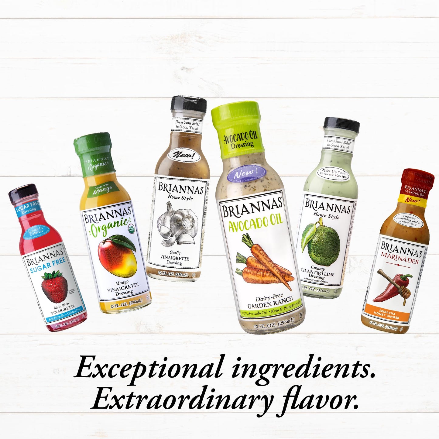 BRIANNAS - Avocado Oil Dairy-Free Garden Ranch Dressing - Nutrient Rich, No Sugar, Keto Friendly Salad Dressing made with 100% A
