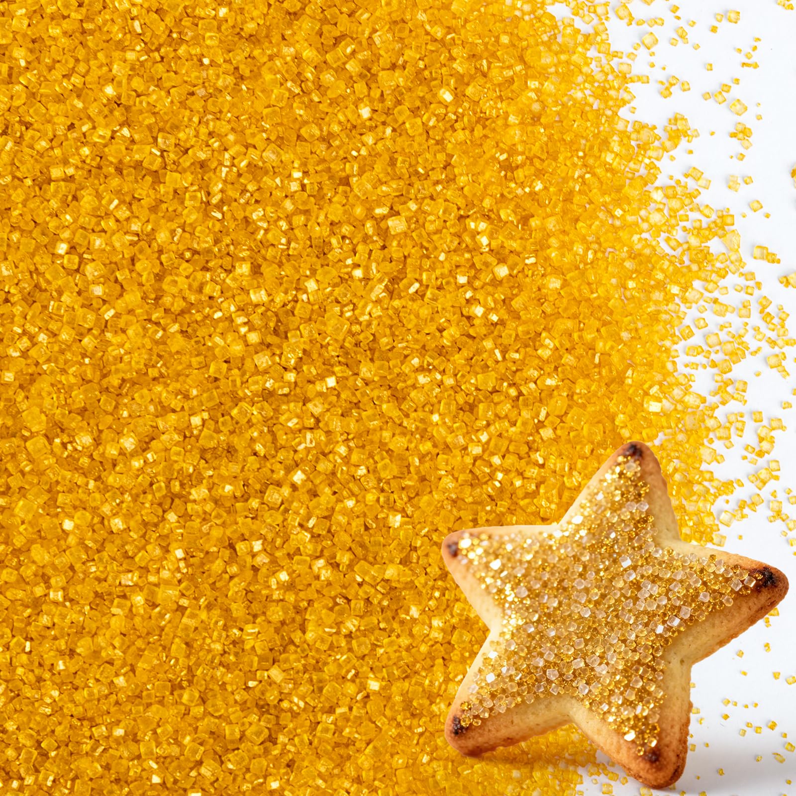 King Cake Sugar,Edible Gold Sprinkles for Cake Decorating,Sanding Sugar Crystals,150g/5.3oz,Coarse Sprinkle Mix for Baking,Cooki