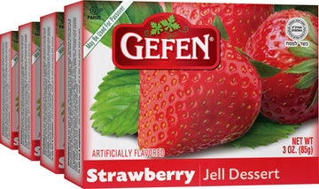 Gefen Strawberry Flavored Jello 3oz (4 Pack) Vegan Friendly, Easy to Prepare, Kosher for Passover, No High Fructose Corn Syrup