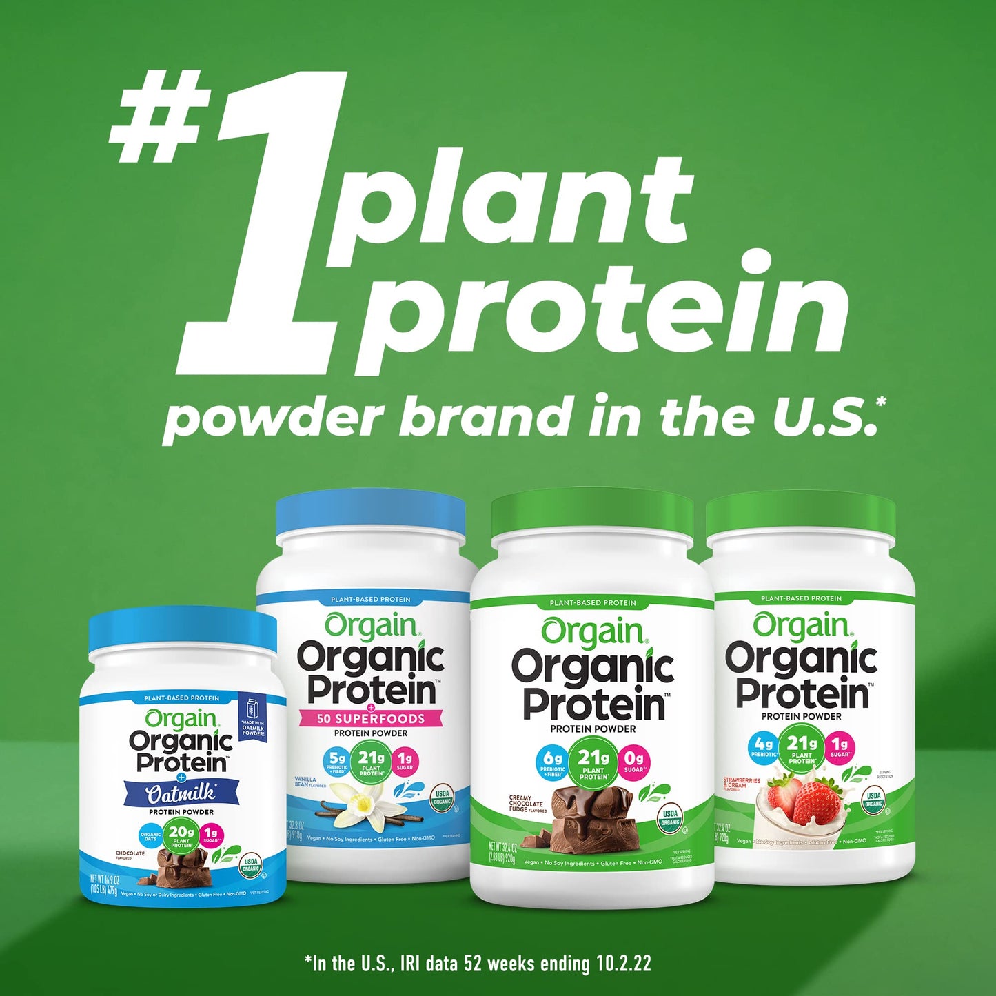 Orgain Organic Vegan Protein Powder, Chocolate Peanut Butter - 21G Plant Protein, 6G Prebiotic Fiber, Low Net Carb, No Lactose Ingredients, No Added Sugar, Non-Gmo, For Shakes & Smoothies, 2.03 Lb