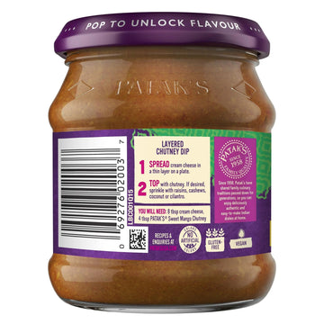 Patak'S Major Grey Chutney - 12 Oz (Pack Of 3) - With Mangos, Ginger, And Spices, No Artificial Flavors Or Colors, Gluten Free,