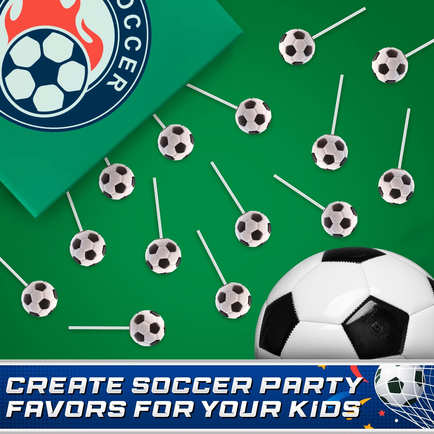 Soccer Lollipops 12Pk- Soccer Candy For Soccer Party Supplies - Soccer Ball Candy For Soccer Birthday Party Decorations - Soccer