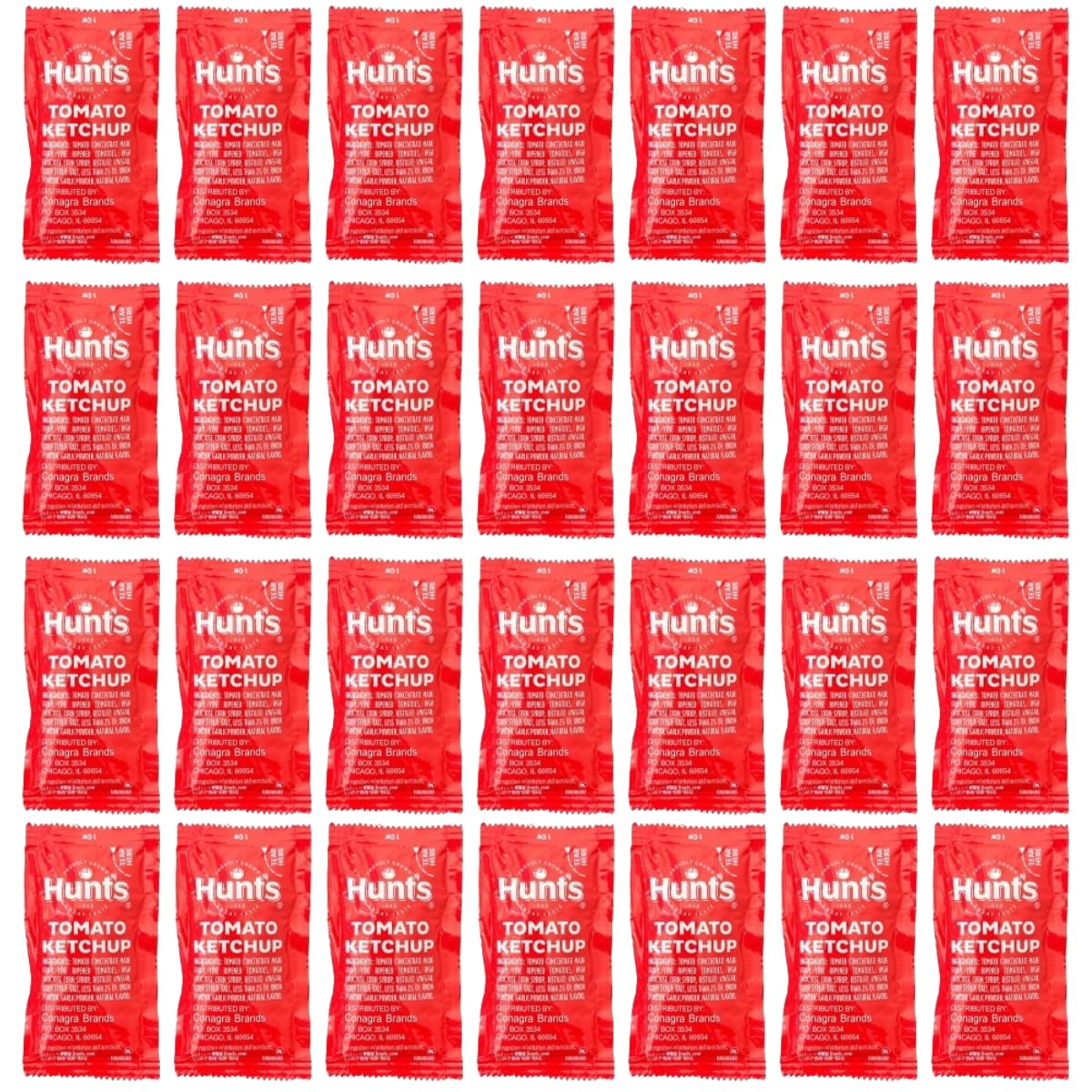 Hunt'S Ketchup Packets 0.3 Oz (9G) - 50 Count Single Serve - Ketchup Condiment Packs Bundled With 8 X 8 Inch Chronos Food Safe S