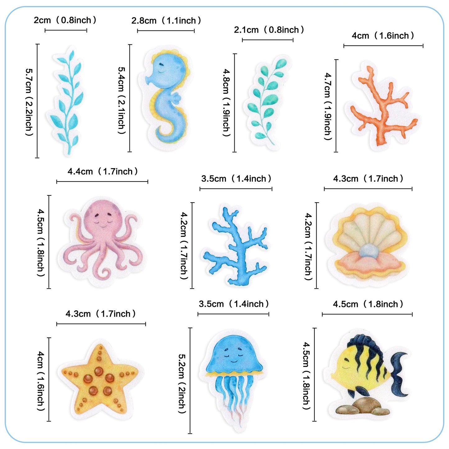 Ercadio Edible Ocean Animal Cupcake Toppers, 50 Pack, Birthday Party & Baby Shower Decorations, Yellow-50