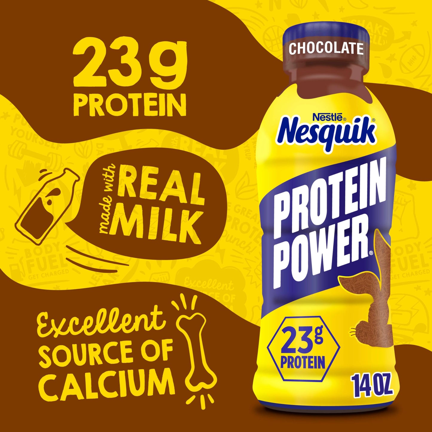 Nesquik Protein Power Chocolate Protein Milk Drink, Ready to Drink