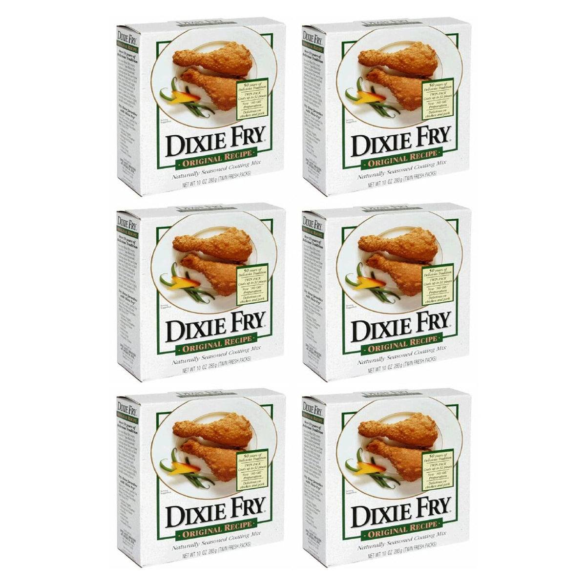 Dixie Fry 10Ounce Original Recipe Coating Mix for Fried Chicken, Pork Chops, & Seafood (Pack of 6)