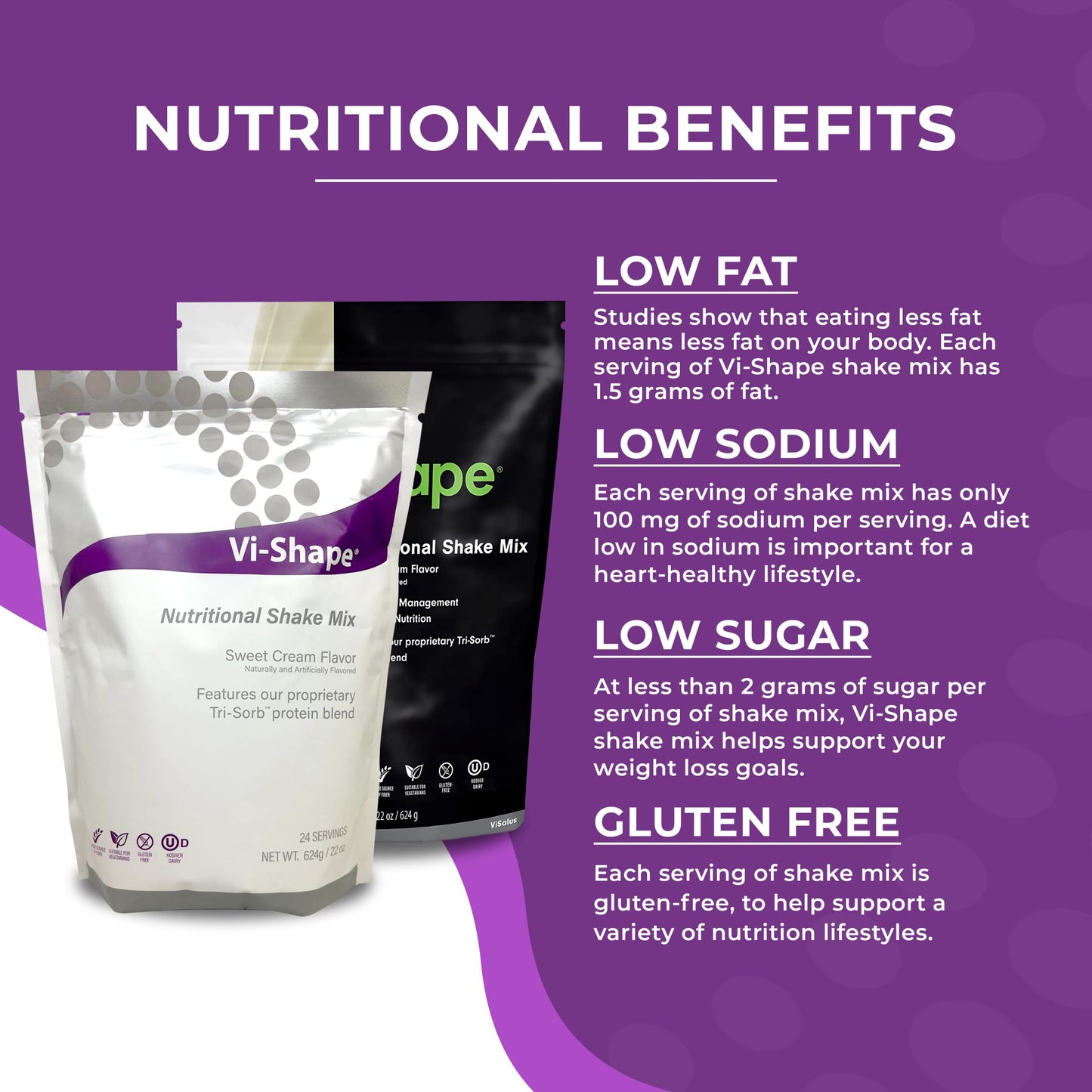 ViSalus Vi Shape Original Nutritional Shake Mix Sweet Cream Flavor | 22oz (1 Bag, 24 Servings)