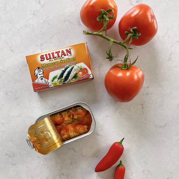 Sultan Moroccan Season Sardines In Tomato Sauce, 100% All-Natural, High Protein, No Additives, No Preservatives, Paleo, Carnivor