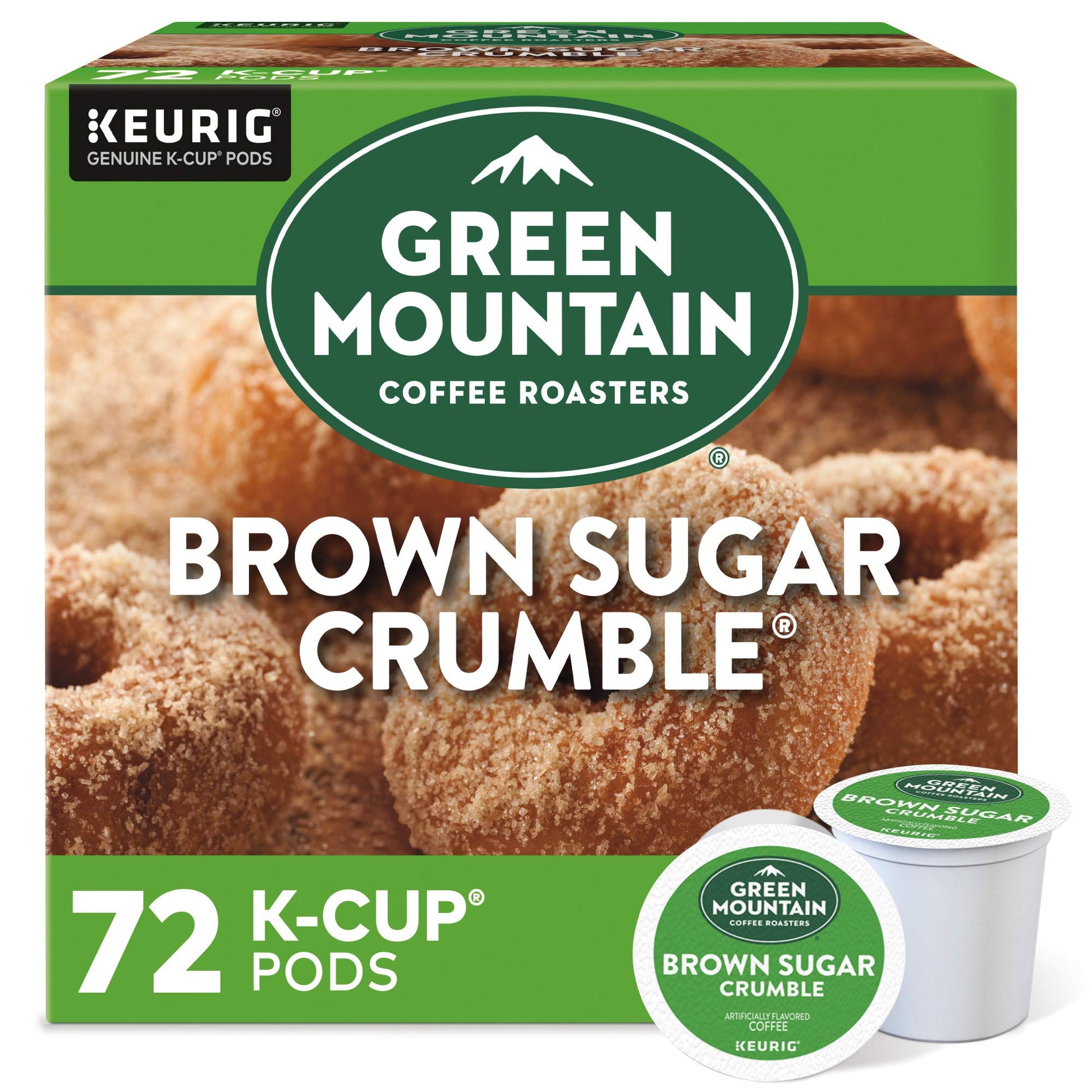 Green Mountain Coffee Roasters Brown Sugar Crumble Keurig Single-Serve K-Cup Pods, Medium Roast Coffee, 72 Count (6 Packs Of 12)