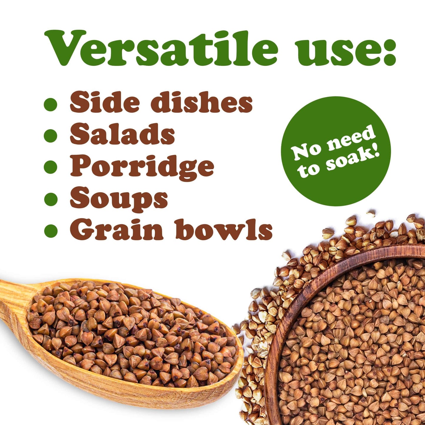 Food to Live Gluten Free Organic Roasted Buckwheat Kasha, 20 Pounds - Non-GMO Whole Groats. Quick-Cooking. Good Source of Fiber,