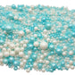 SE Si&Moos White and Light Blue Pearl Sprinkles for Cake Decorating Edible Cake Cookie Pearls Cupcake Decorations Baby Blue and White Sprinkles for Cake  Cupcake  Cookies Party Holiday Christmas Supplies 3.5 OZ