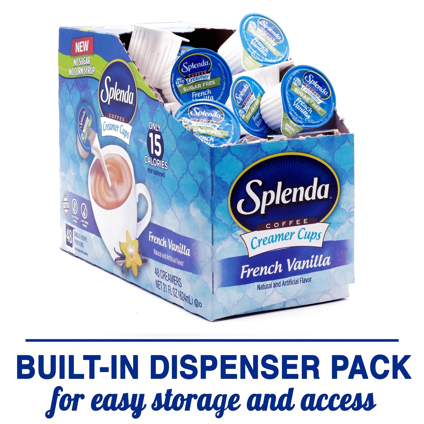 Splenda Single Serve Coffee Creamer Cups, Sugar Free French Vanilla, 48 Count