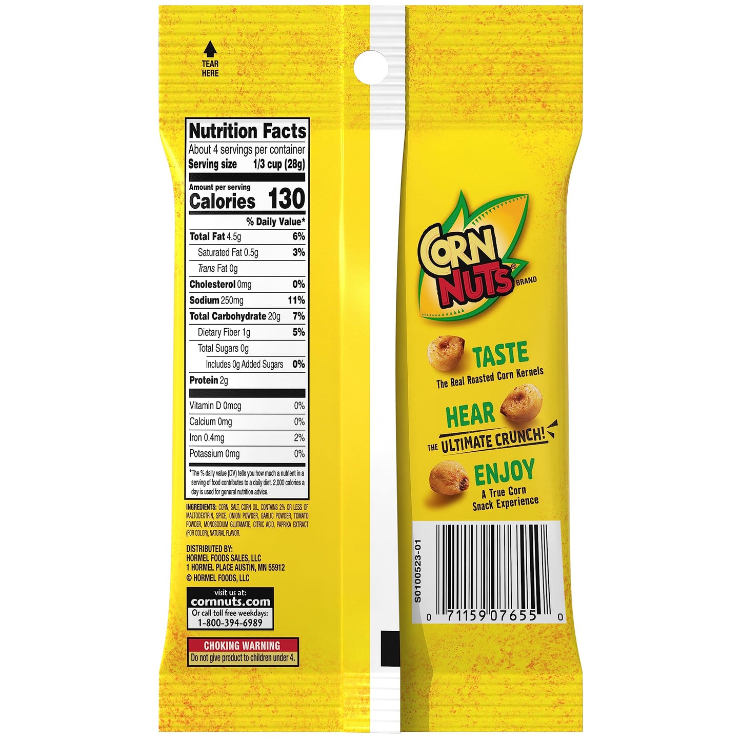 Corn Nuts Chile Picante con Limon Flavored Crunchy Corn Kernels, 4oz (Pack of 12) - Savory Snack Box for Adults