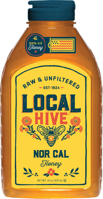 Local Hive North California Raw Unfiltered Honey 32Oz. 100% Us Honey Sourced From American Bees And Beekeepers.