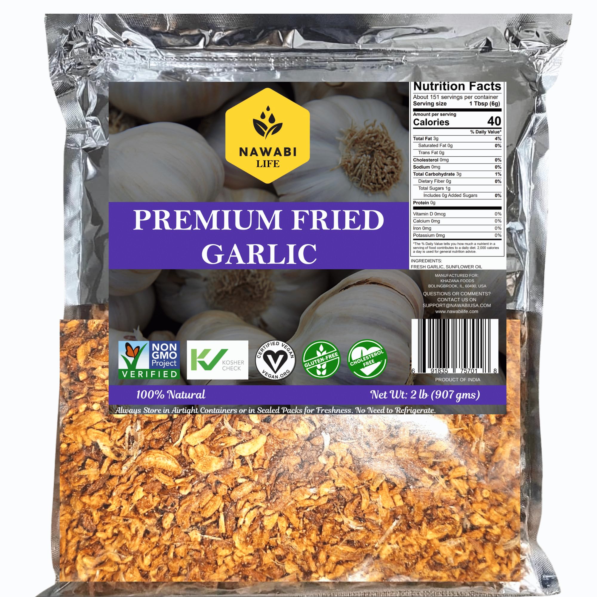 Premium Fried Garlic | 100% Natural (Non-Gmo) | Gluten Free | Keto