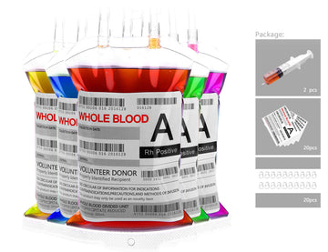 Wynk 20 Pack Halloween Decorations Blood Bag For Drink, 11.5 Fl Oz Reusable Cups Containers, Live Blood Of Theme Parties, Hallow