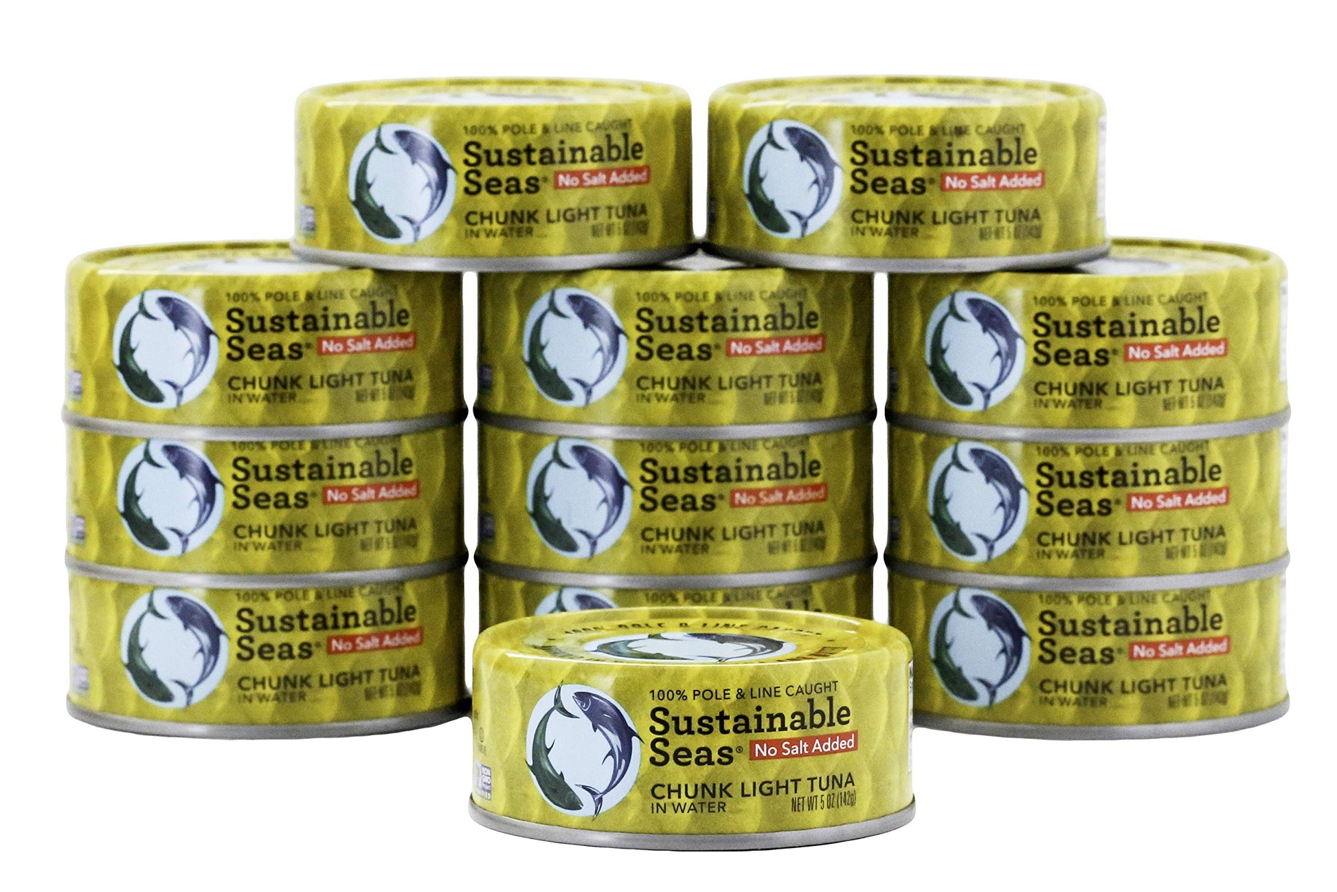 Sustainable Seas, Chunk Light Tuna In Water, No Salt Added, 3Rd Party Mercury Tested, 100% Sustainably Caught, 5 Ounce (Pack Of
