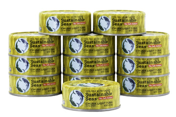 Sustainable Seas, Chunk Light Tuna In Water, No Salt Added, 3Rd Party Mercury Tested, 100% Sustainably Caught, 5 Ounce (Pack Of