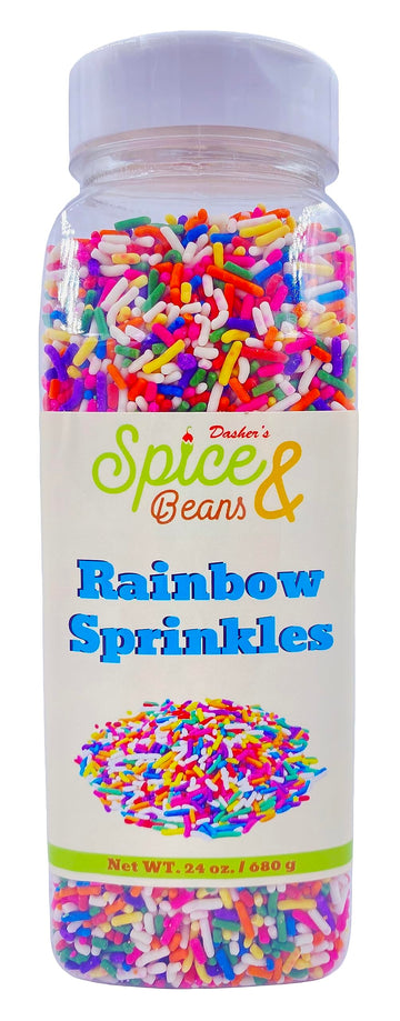 Rainbow Sprinkles | Ice Cream Topping & Dessert Decoration | by Dashers Spice & Beans | 1.5 lbs.