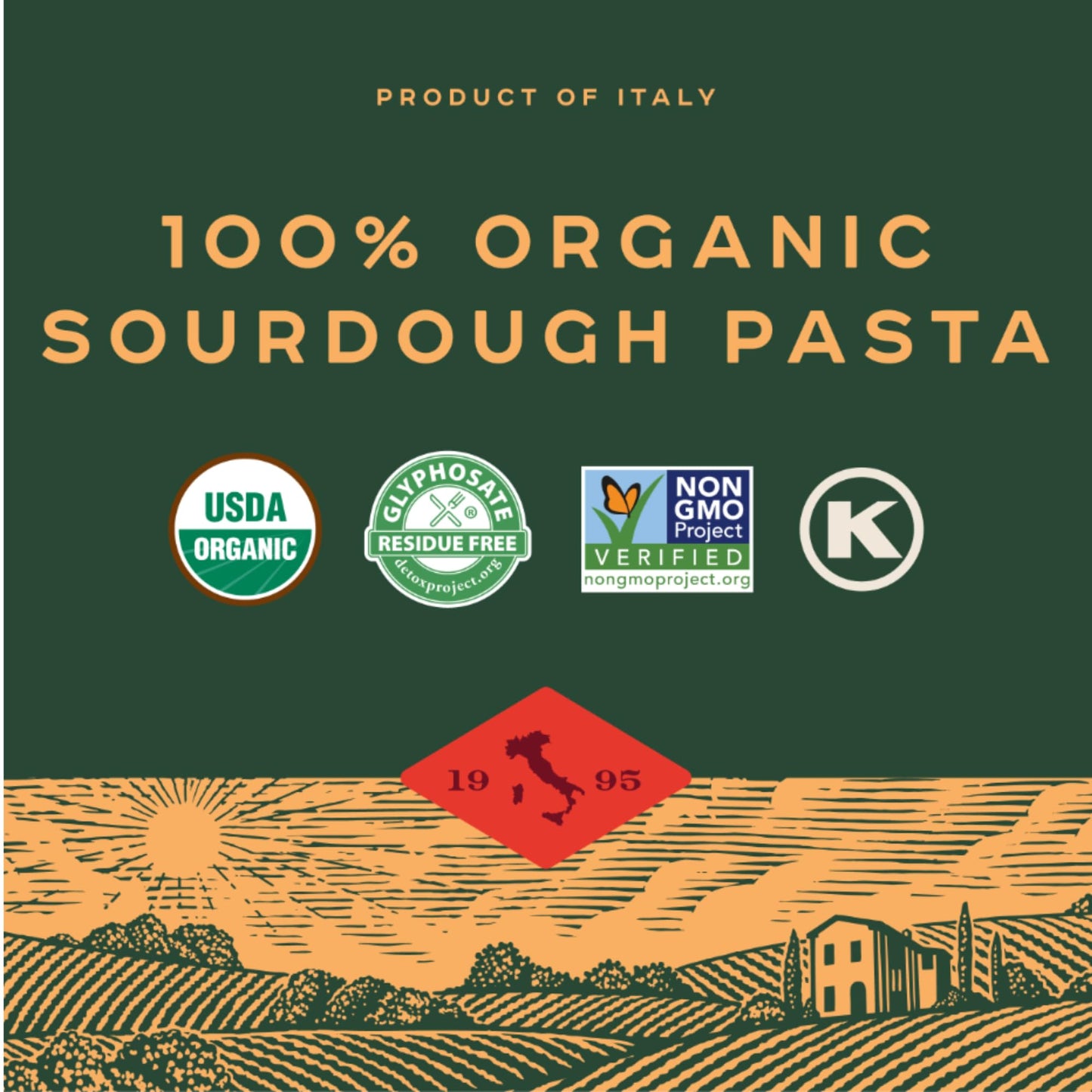 Bionaturae Sourdough Organic Fusilli Pasta - Italian Pasta Noodles  Spiral Pasta  Spiral Noodles  Fusilli Pasta Noodles  Corkscrew Pasta - 12 Ounce