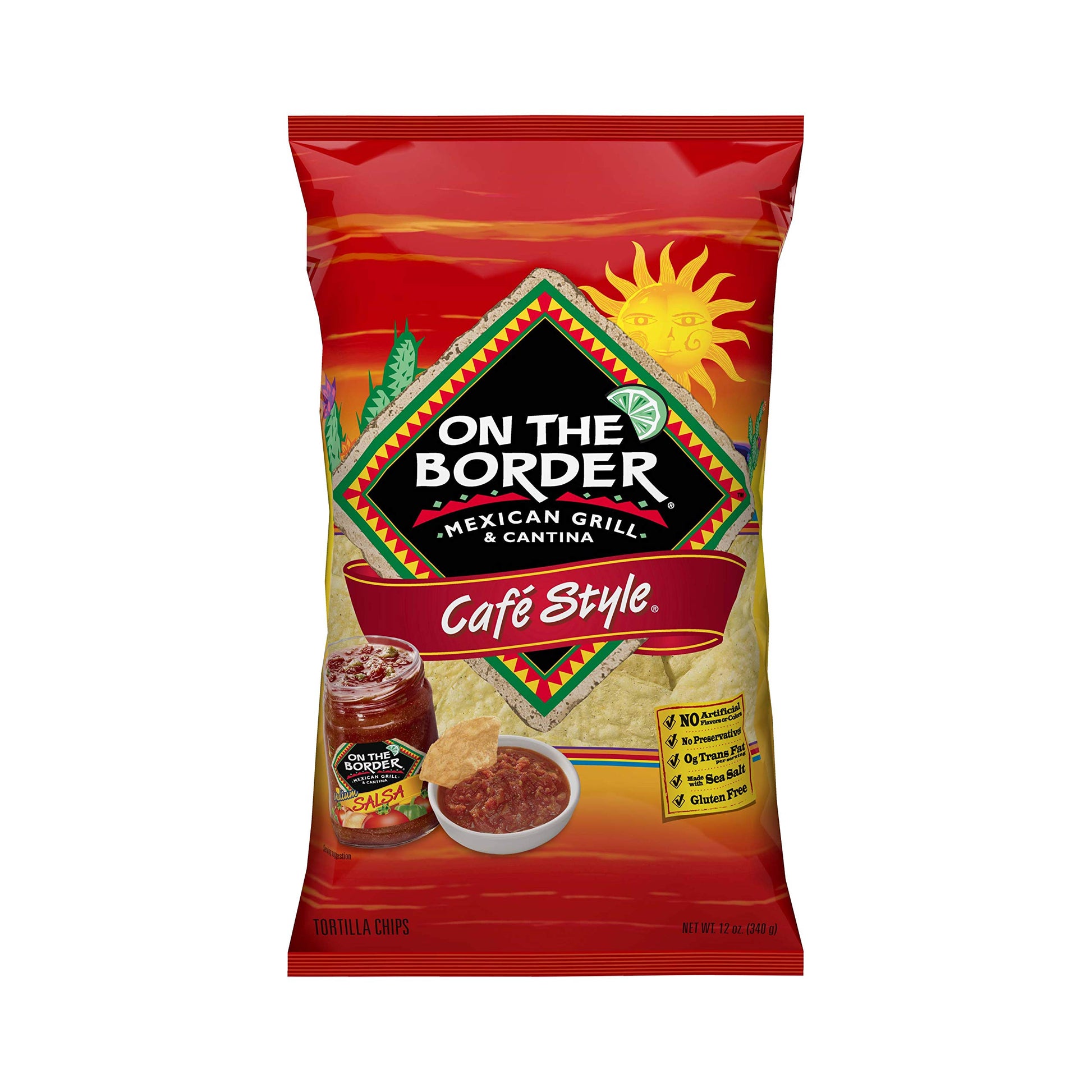 On The Border Cafe Style Chips, Tortilla, 12 Ounce (Pack Of 3)