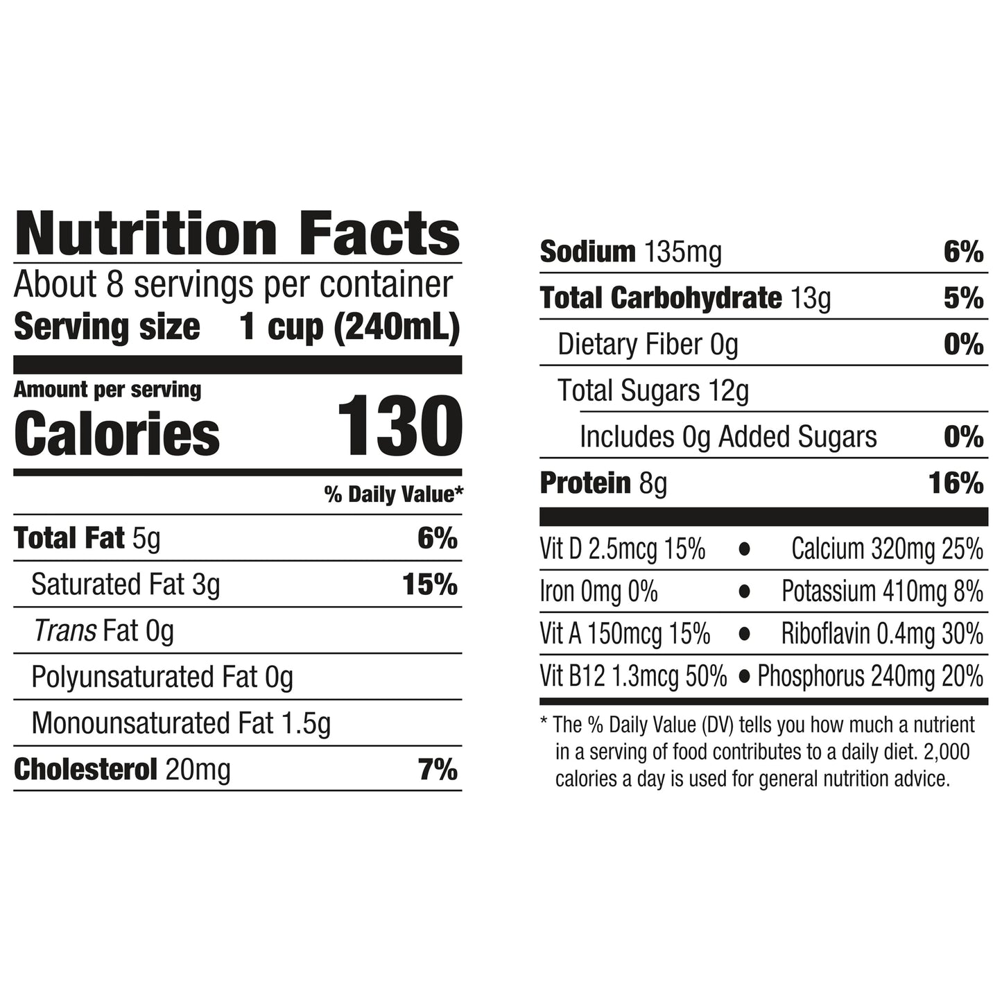 Horizon Organic DHA Omega-3 Milk, DHA 2 Percent Milk, 64 fl oz Half Gallon Carton