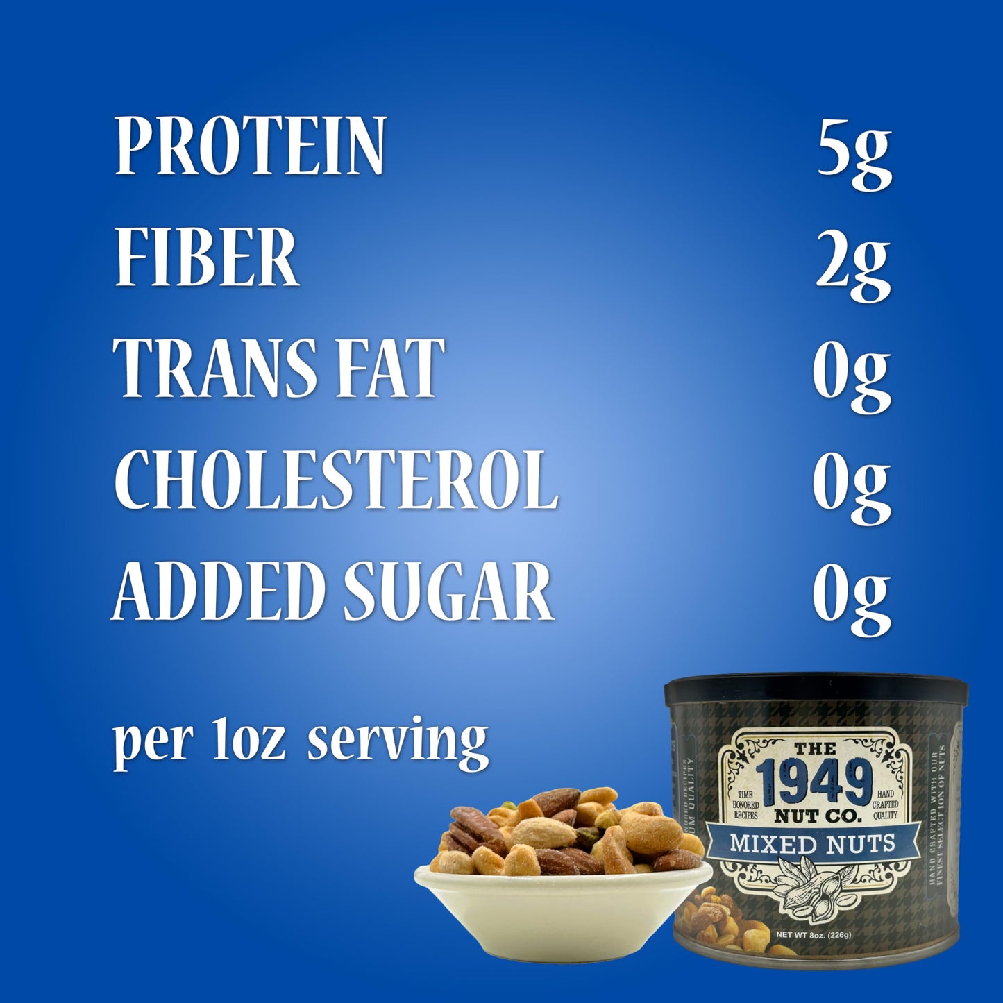 The 1949 Nut Co. Gourmet Mixed Nuts | Oil Roasted Fried Cashews, Almonds, Pecans, Filberts, Pistachios with a Unique Crispy Crun