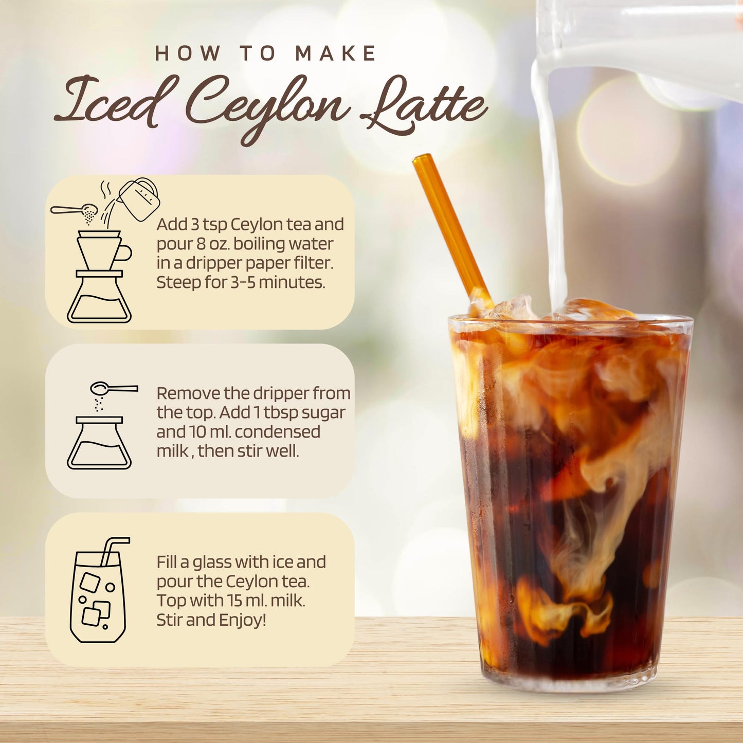 LA MOON TEA Ceylon Thai Tea Blend - 100% Ceylon Black Tea, Premium Loose Leaf, 7.05 Ounce