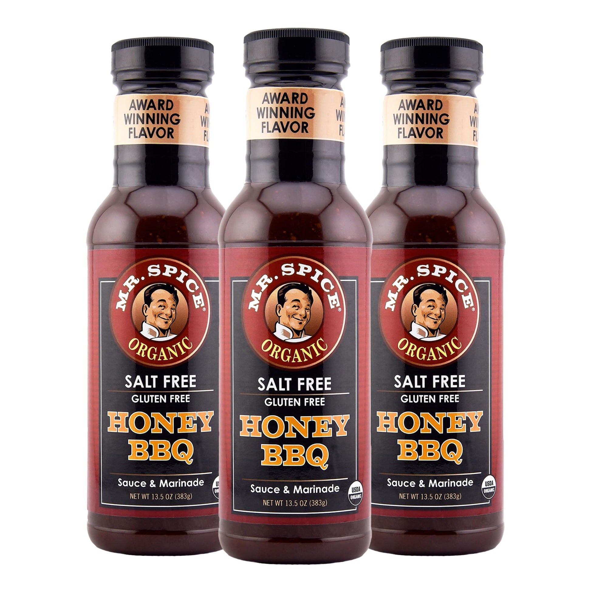 Mr. Spice Salt Free Award-Winning Taste Honey BBQ Sauce | Low Sodium | Organic | No Salt BBQ Sauces | Gluten Free | Low Calorie 