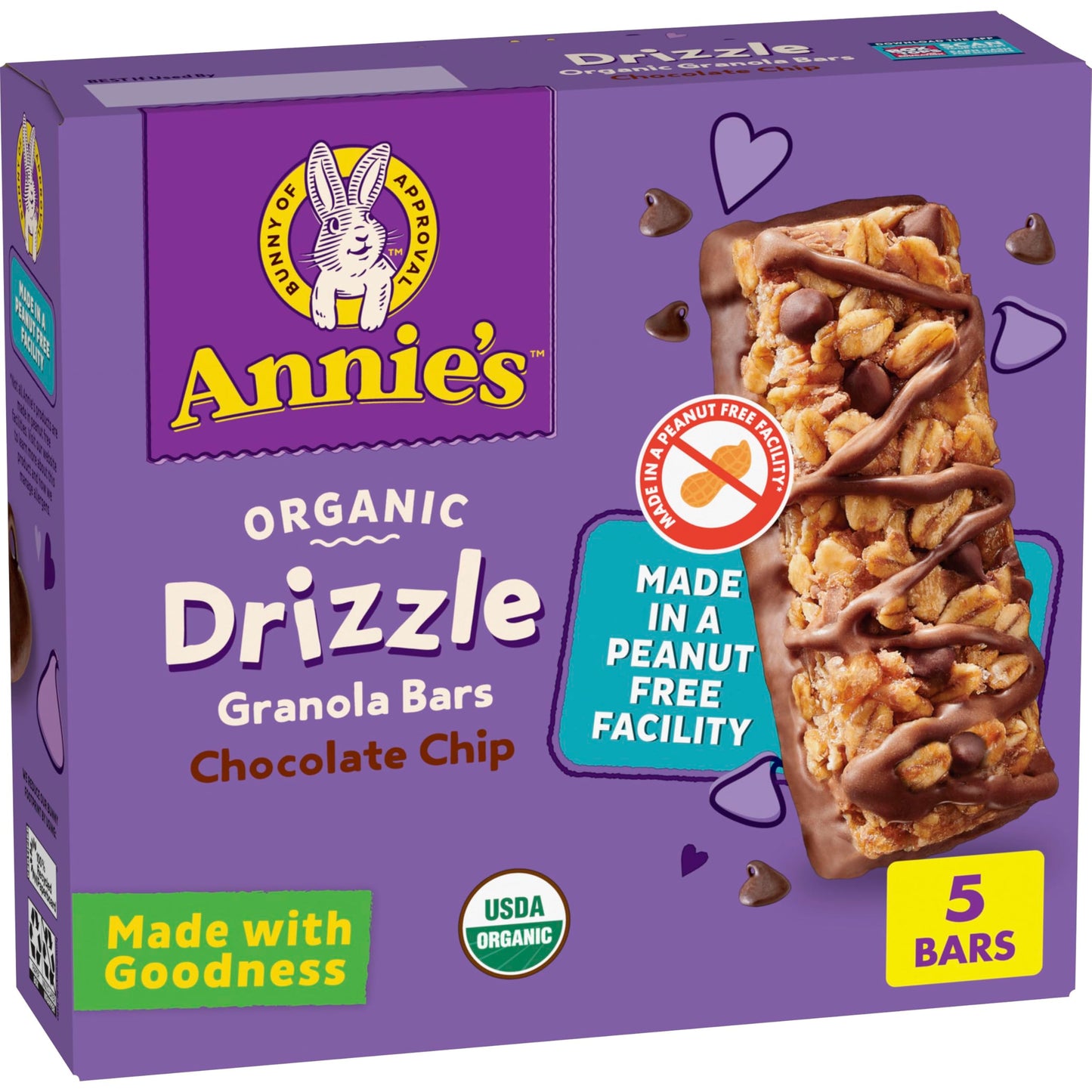 Annies Organic Chocolate Chip Granola Bars, 5 Count, 4.6 oz