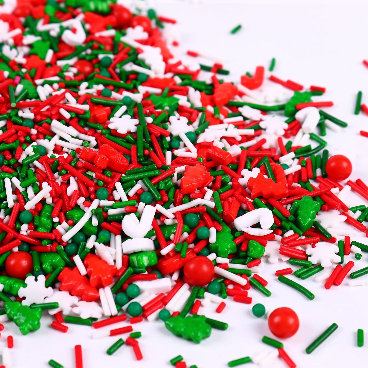 Edible Christmas Sprinkles For Cookies, Red And Green Sprinkles, Christmas Jimmies Sprinkles, Christmas Tree Candy Sprinkles For