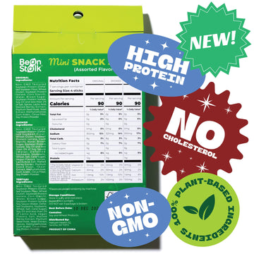 Bean Stalk Vegan Snack Sticks - Assorted Flavors (Teriyaki, Smoked, Original) - One Size - Brown, Tan