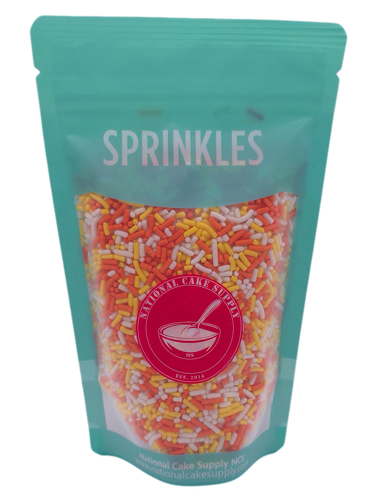 NCS Yellow, Orange, and White Edible Jimmies Sprinkles, 8 ounces