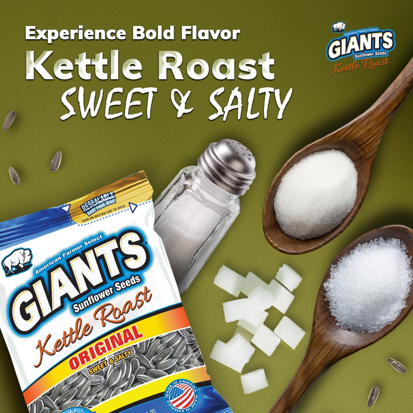 Giants Kettle Roast Sweet & Salty Sunflower Seeds - Sunflower Seeds Bulk, Sunflower Seed Snack, Roasted Sunflower Seeds To Eat,